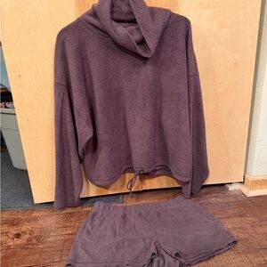 Aerie Purple Cowl Neck Sweater Set